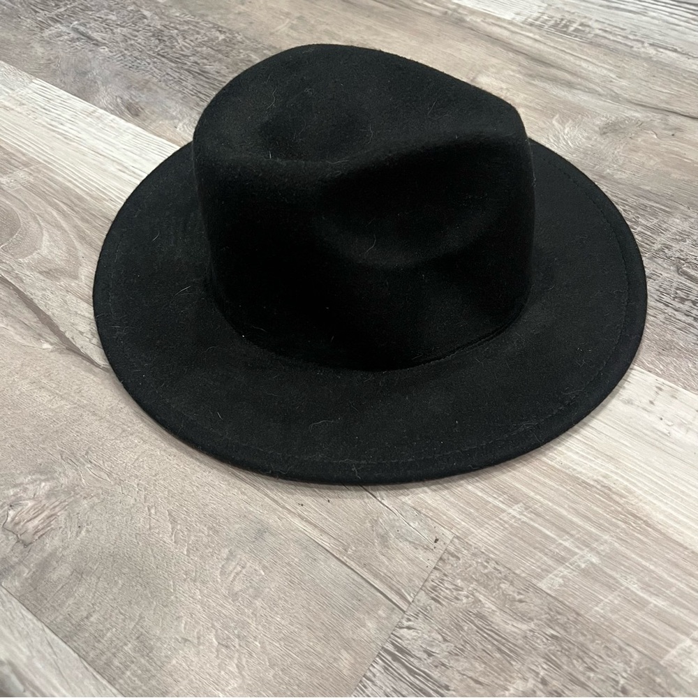 Universal Thread Flat Brim Black Felt Fedora - Picture 7 of 11